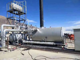 鄭州中鐵十七局有機熱載體鍋爐運行現場